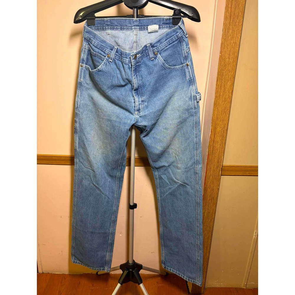 KEY Mens Blue Carpenter Jeans Relaxed Fit‎ Workwear Denim 34x36 Medium Wash